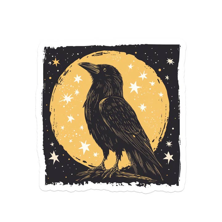 Rebel and Siren - Wholesale Sticker - Raven Silhouette | Magic | Waterproof Sticker | 2.5"
