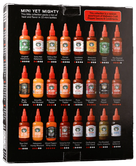 Melinda’s Foods, LLC - Venta al por mayor Salsas picantes - Mini estante para especias líquidas de Melinda1