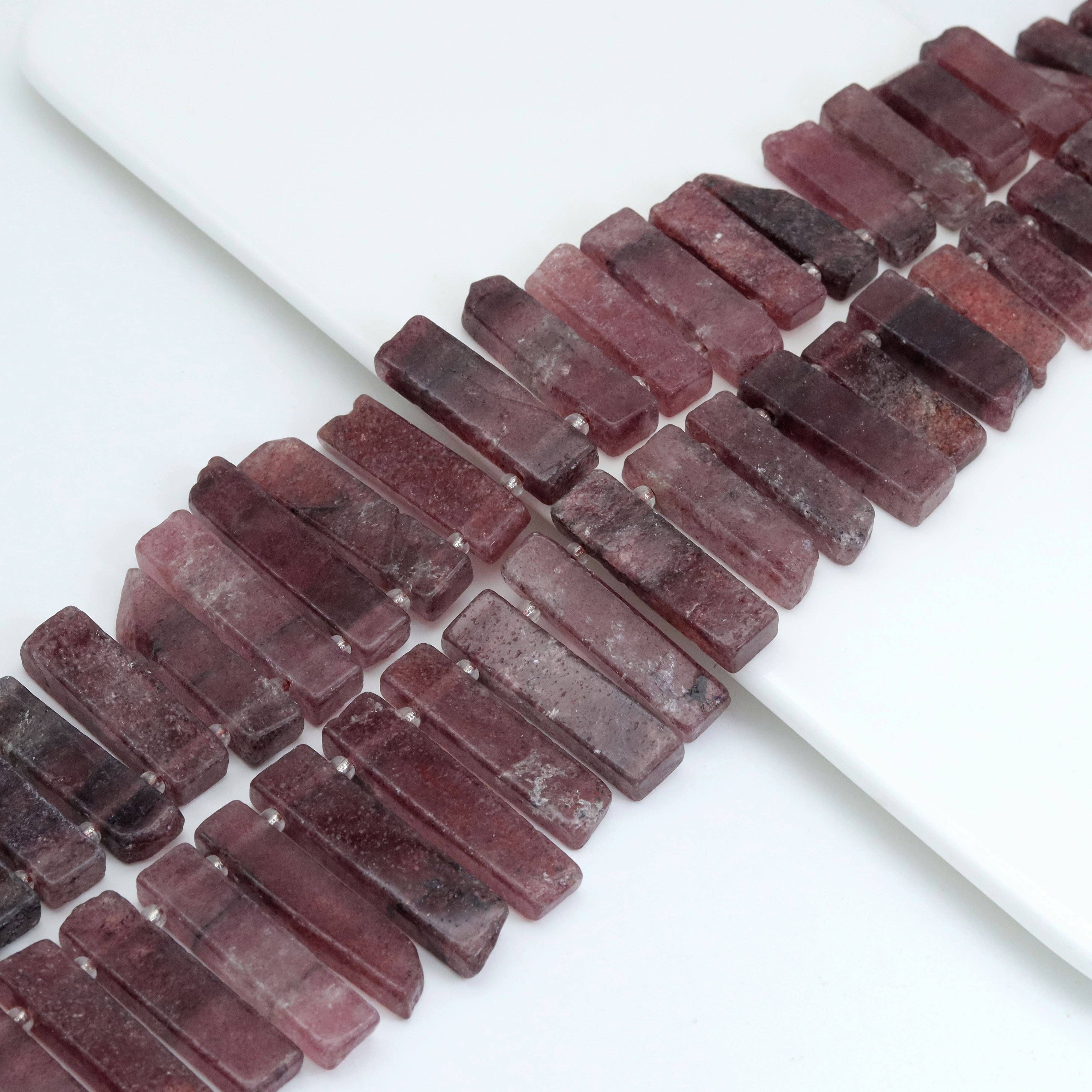 BestBeads&Beyond - Wholesale Beads - 25-47mm Gemstone Long Slice Beads, Sku#U18175
