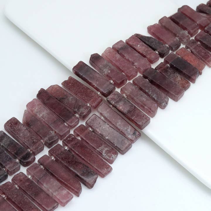 BestBeads&Beyond - Wholesale Beads - 25-47mm Gemstone Long Slice Beads, Sku#U18175