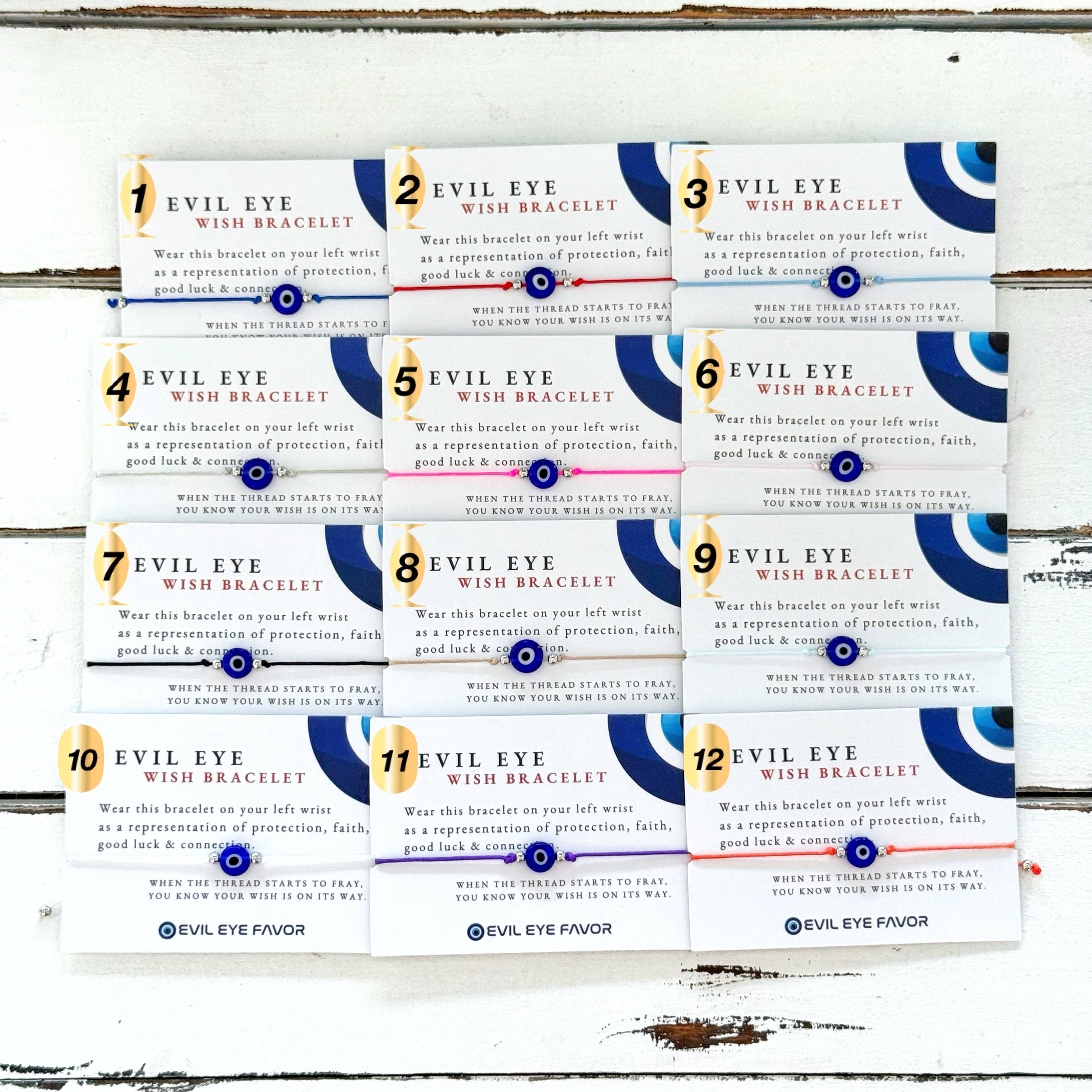 Evileyefavor - Vente Bracelets à breloques/pendentifs - Bracelet de Vœux Œil Maléfique Réglable - 25 avec Boîte de Présentation8