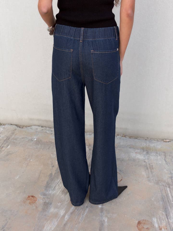 FLUID TROUSERS WITH DENIM EFFECT for wholesale on Faire2