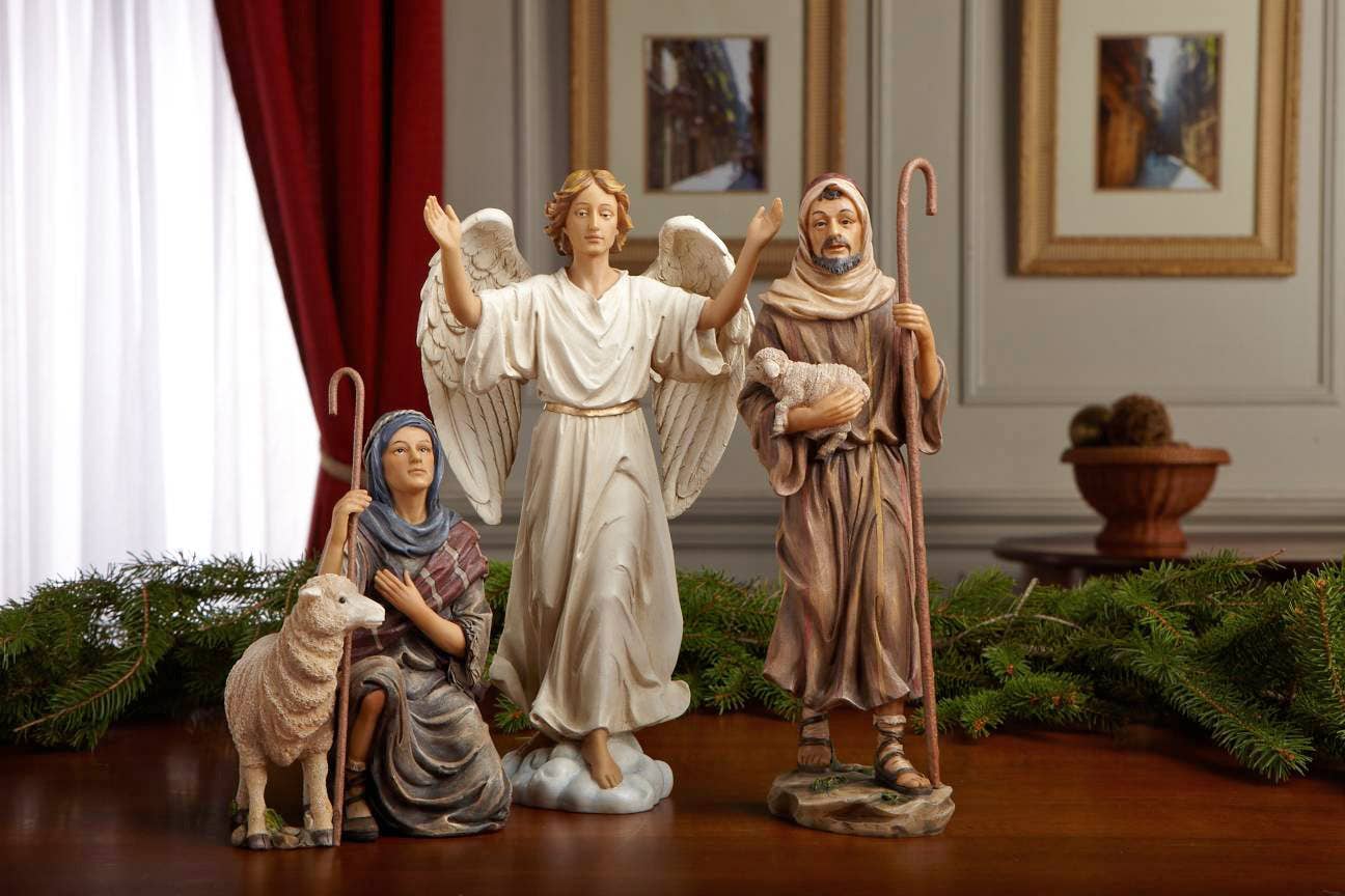 Three Kings Gifts - Wholesale Christmas decoration - Shepherds & Angel 10" Set0