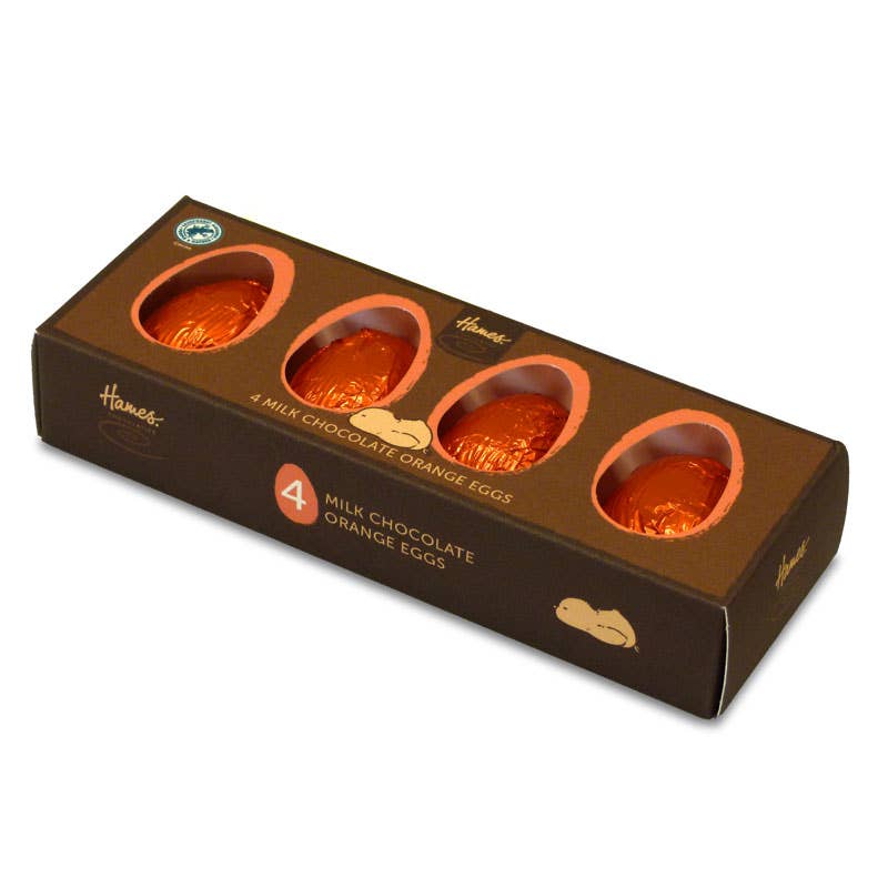 Hames Chocolates - Wholesale Chocolate Box - UK ONLY. 4 Milk Chocolate Orange Easter Eggs.2