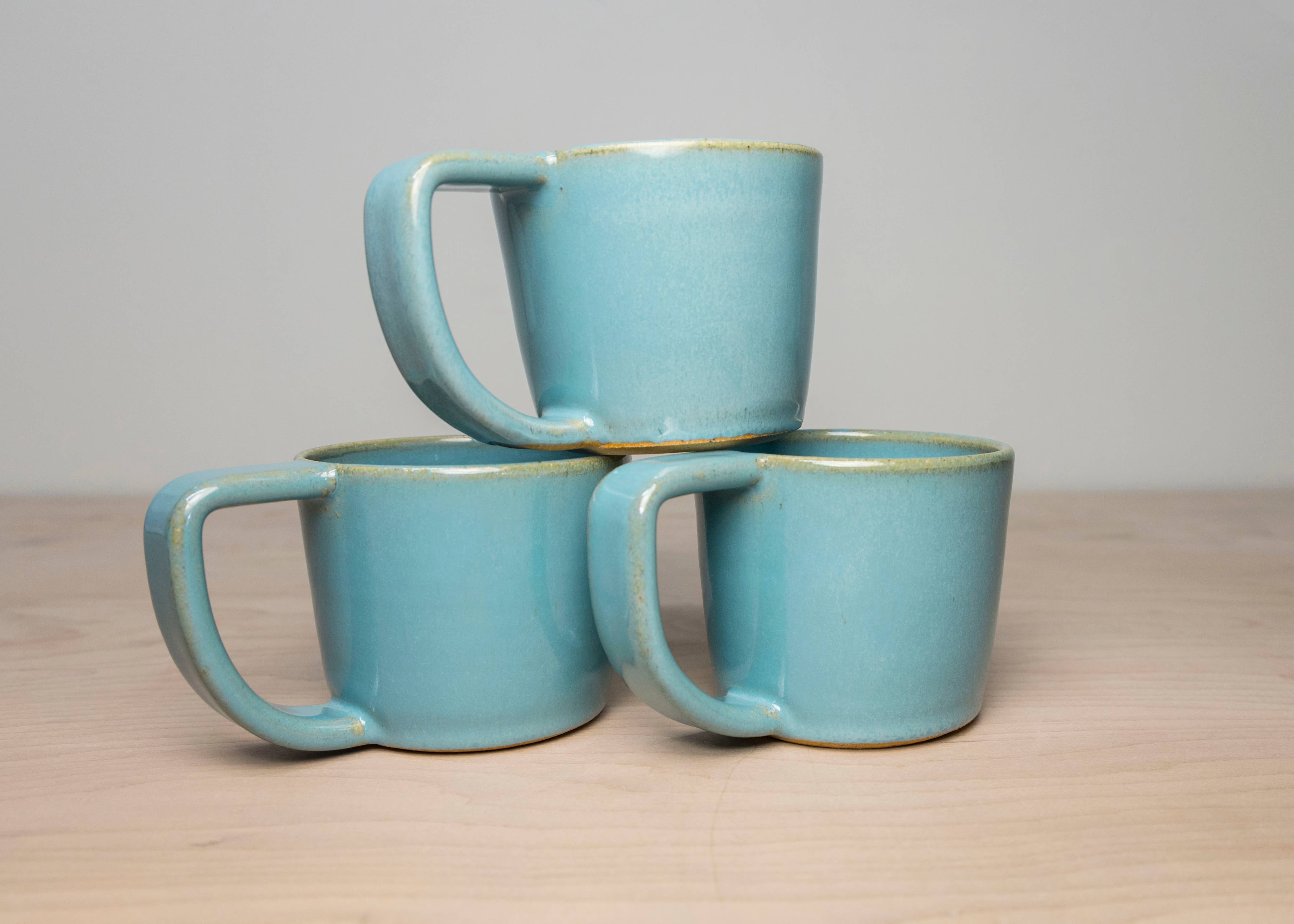Harper and Co. - Vente Tasse à café - Tasse Moyenne Faite à la Main en Turquoise Semi-satiné - Taille Moyenne5