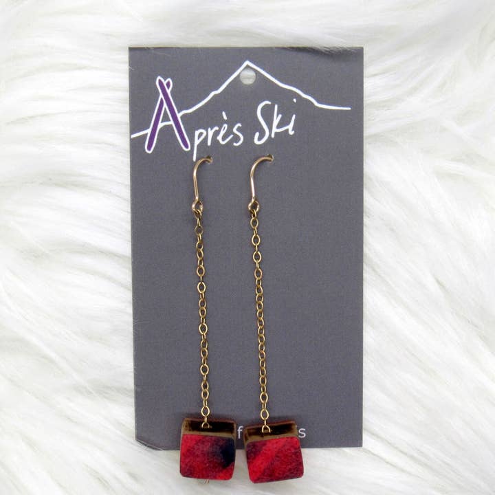 Pendientes de esquí Tbar - Relleno de oro para venta al por mayor de Après Ski Jewelry