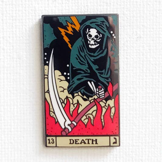 Death Tarot Card Pin (Second Variant) for wholesale by Strike Gently