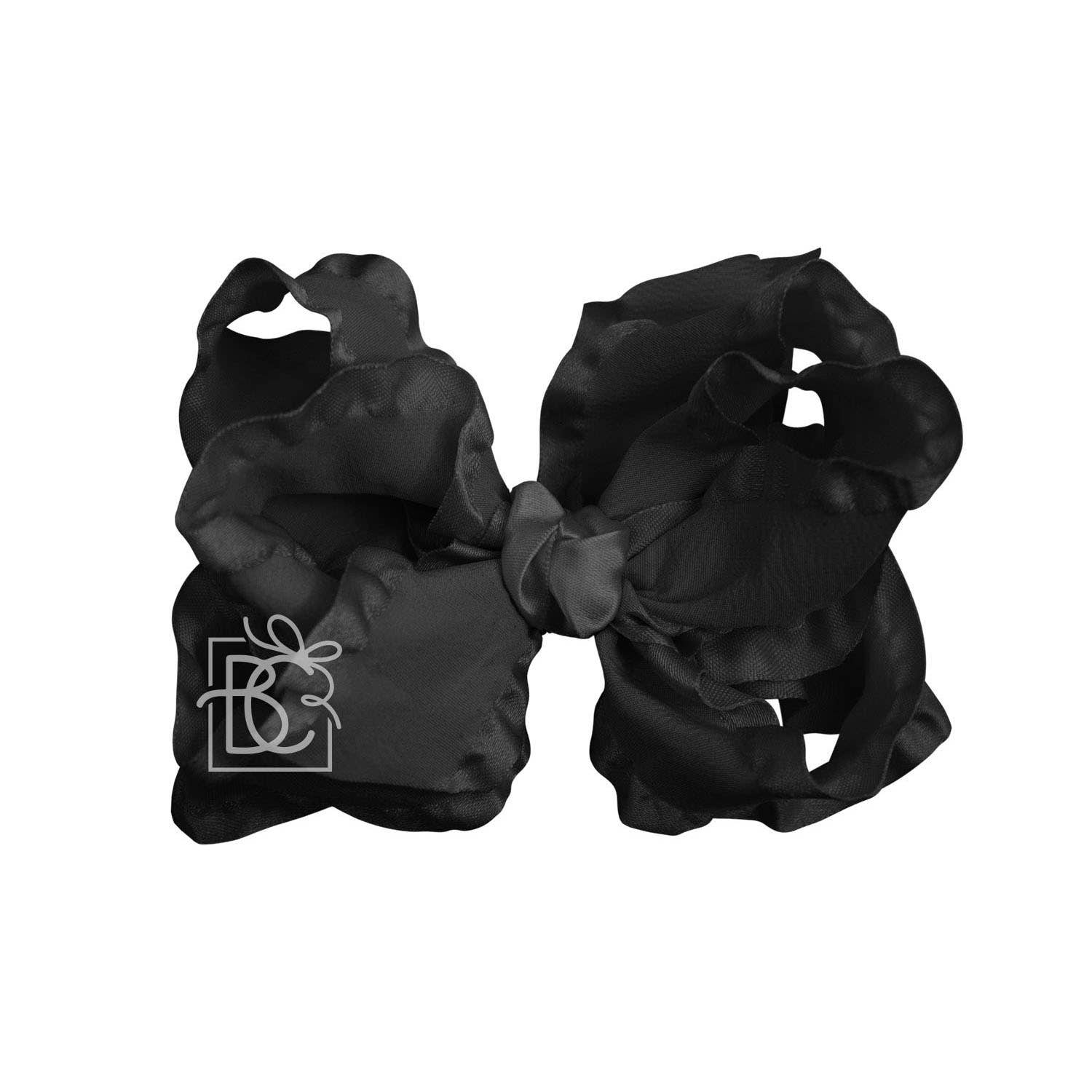 Beyond Creations, LLC - Wholesale Hair Bow - Kids - DOUBLE RUFFLE BOW ON CLIP42