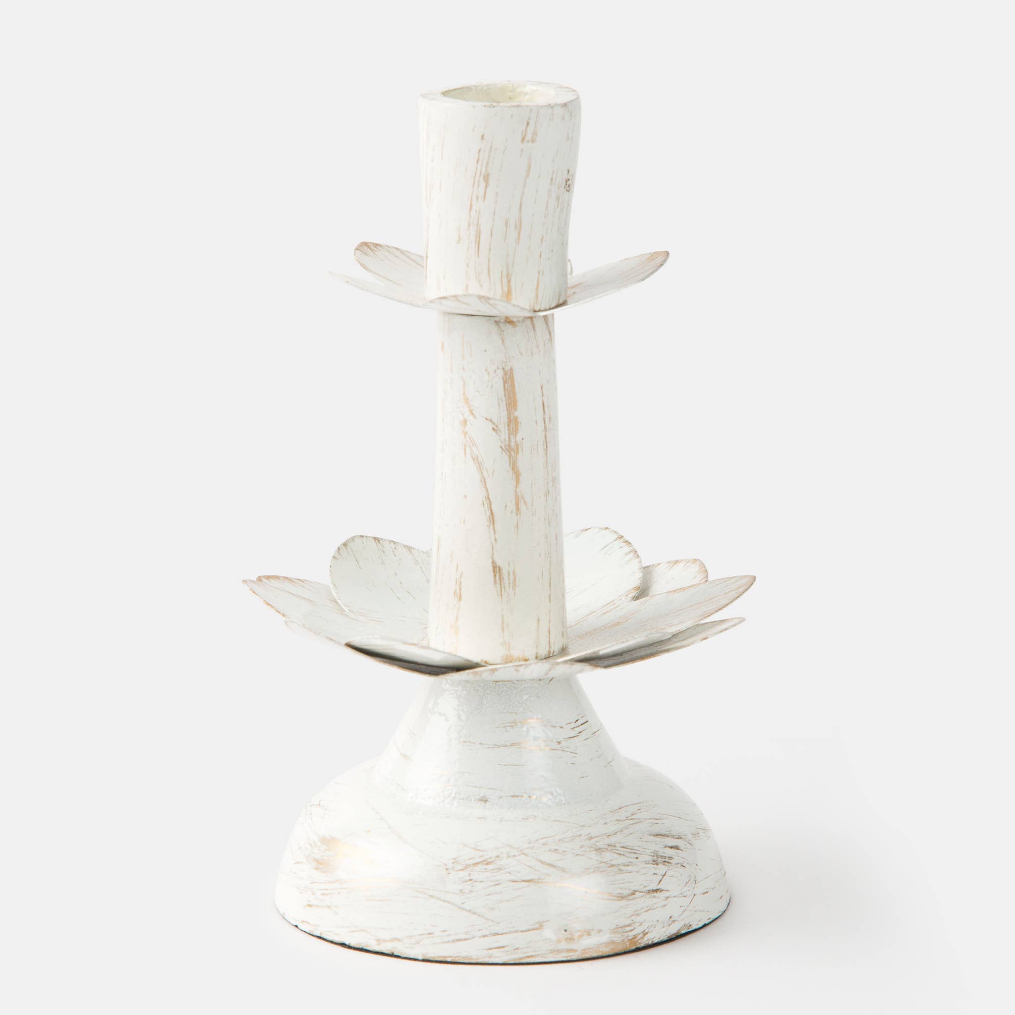 Lotus Bloom Tapered White Candleholders for wholesale on Faire5