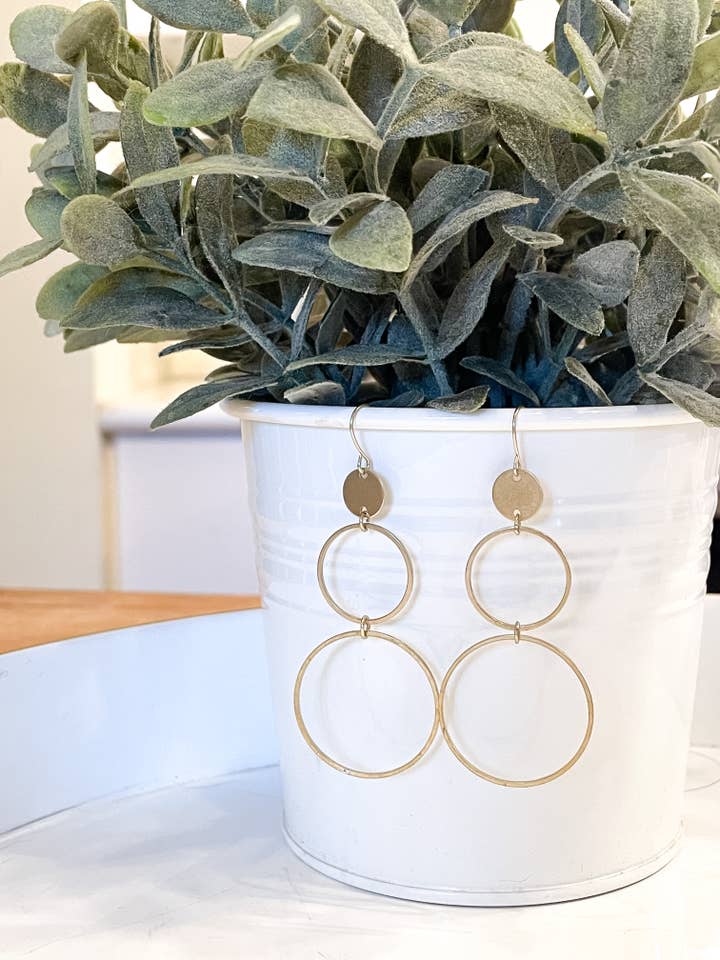 Stacked Hoops with Coin Connector for wholesale by Clover + Coast Designs