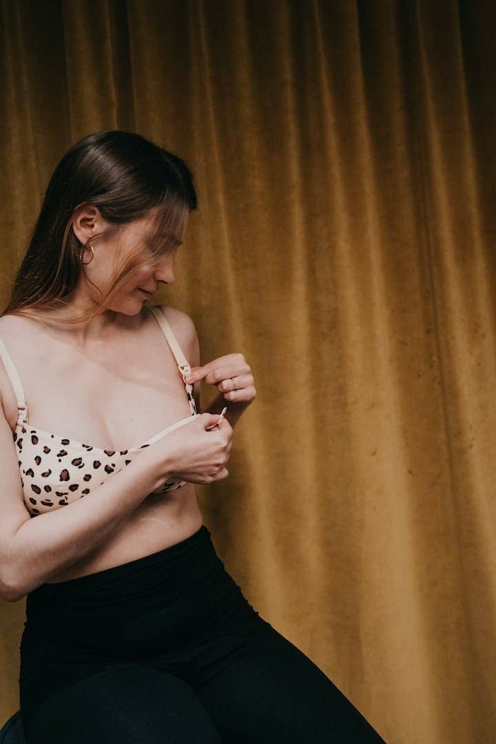 Graou Nursing Bra - Leopard in Organic Cotton - Mumderwear for wholesale on Faire3