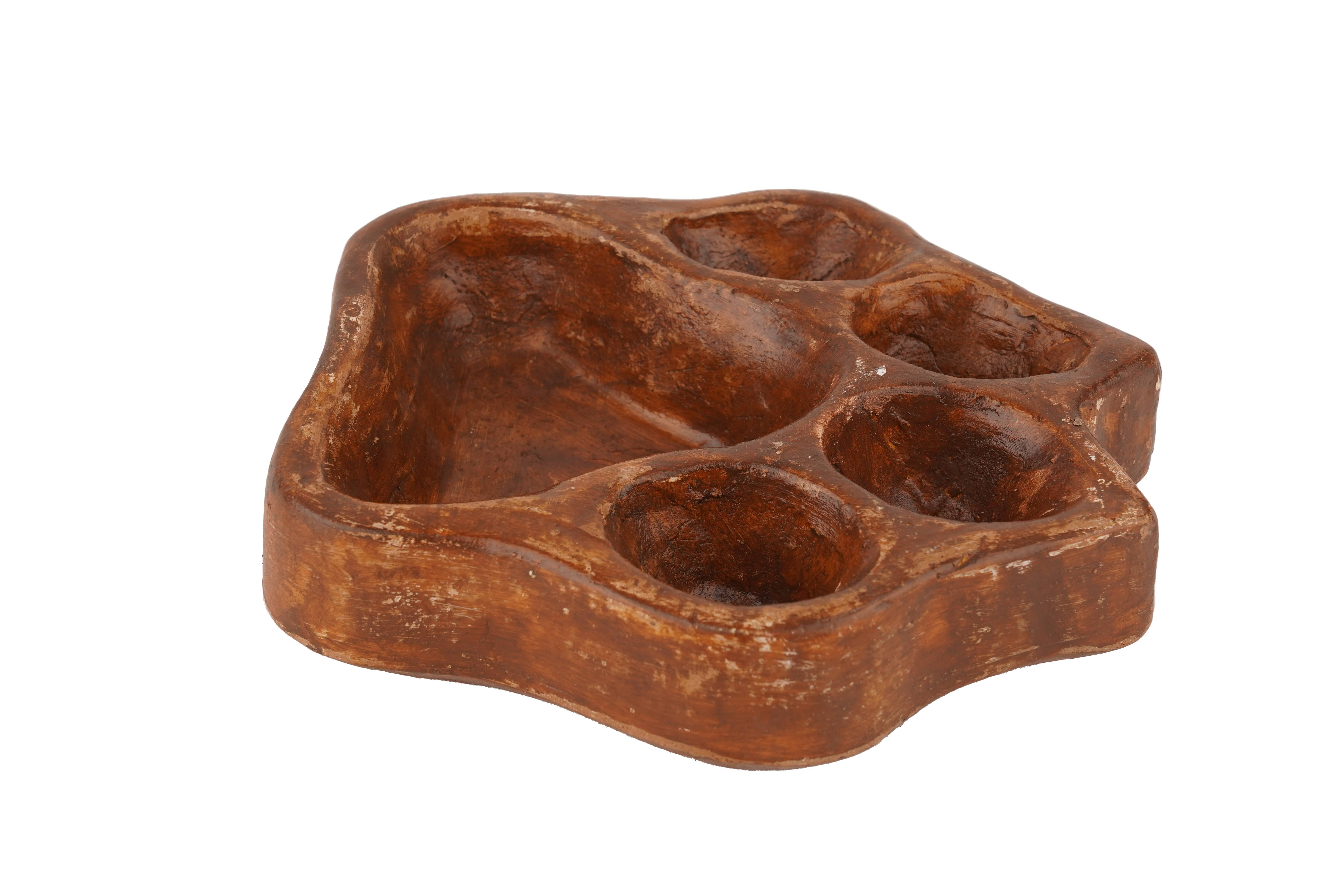 My Amigos Imports - Wholesale Candle Holder - CLEARANCE-Clay Dog Paw Vessel-Bowl-7x8 in-Candle-3 Colors10