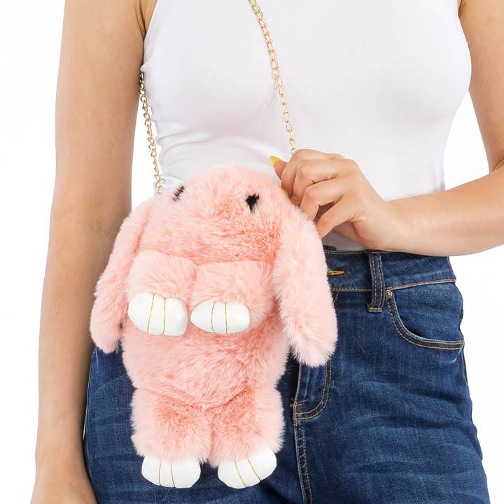 Cap Zone - Wholesale Crossbody bag – Women's - Bunny Fluffy Fuzzy Faux Fur Crossbody Purse Bag19