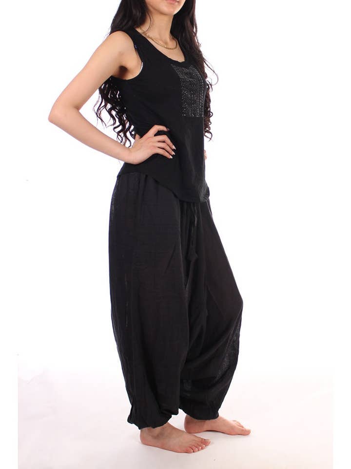 Funky Yak Ltd - Wholesale Pants – Women's - Khadi Khadar Cotton Harem Baggy Unisex Trousers1