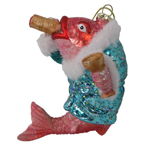 Barry-Owen Co., Inc. - Wholesale Ornament - Blown Glass Fish with Cigar Ornament0