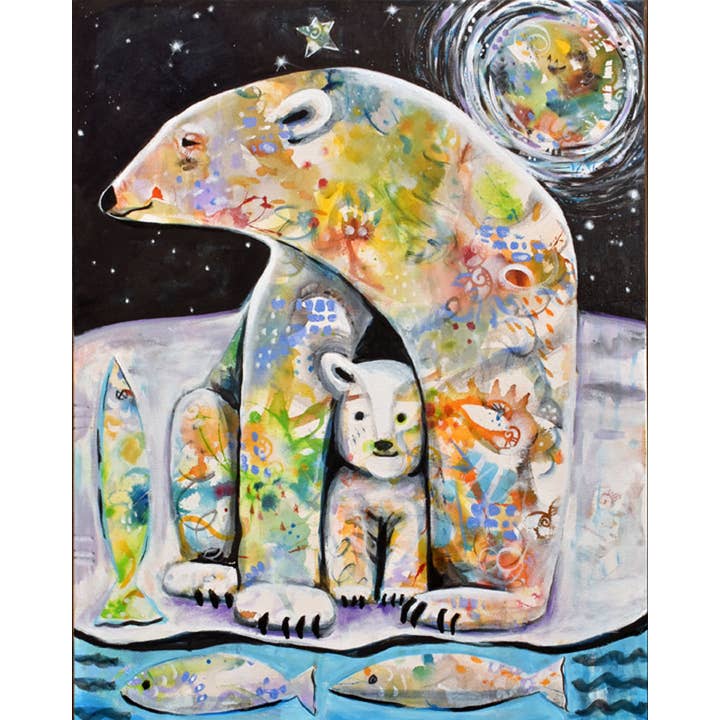 Art print "Borealis Bears" for wholesale by Alysse Hennessey Art