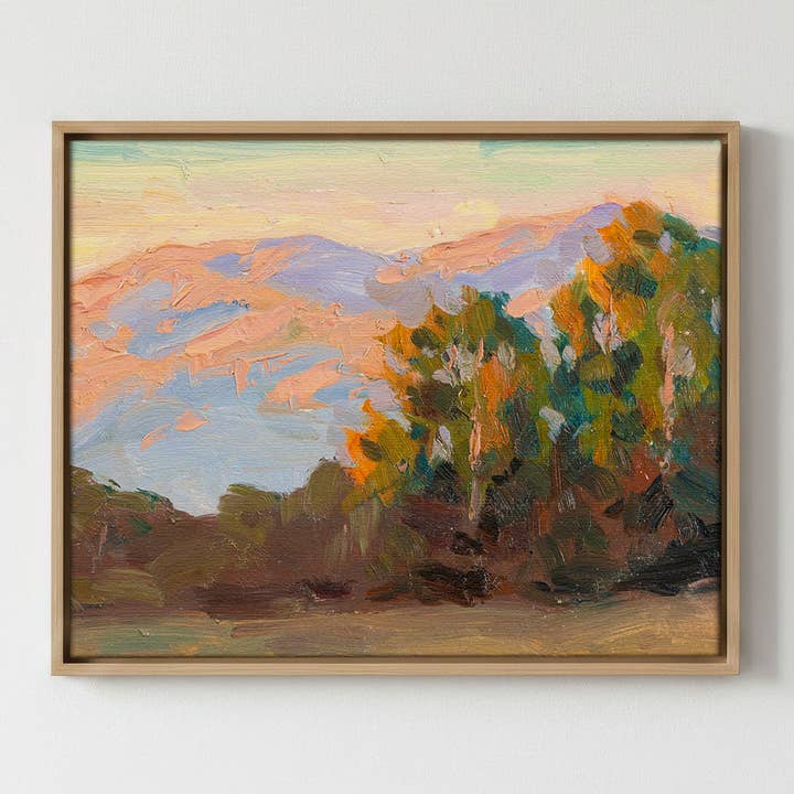 Collines de Californie au coucher du soleil - Impression sur toile de galerie pour la vente par Ed Pulella Art