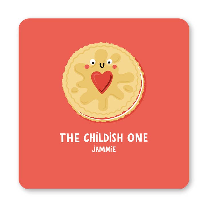 Jammie Dodger Congratulations Funny Biscuit Coaster for wholesale by Lucy Maggie Designs