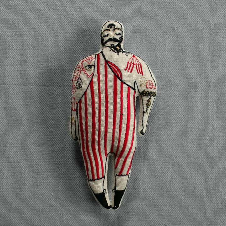 Skippy Cotton - Wholesale Doll - Kids - Tattooed Strong Man, Cotton-Filled Art Doll, Embroidered0