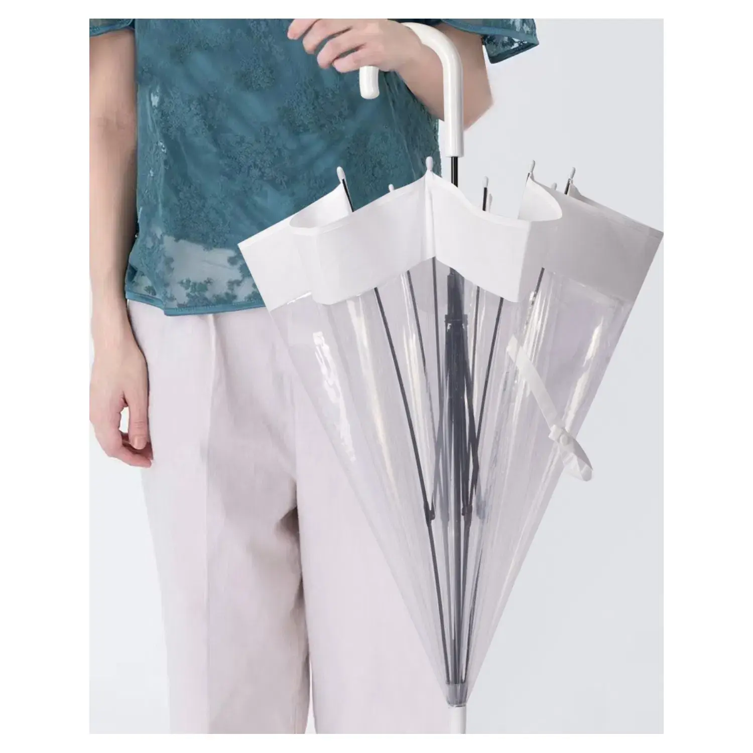 Superbia – wholesale Umbrella – Women's – Ladies Dome Shape Plastic See Through Long Stick Umbrella1