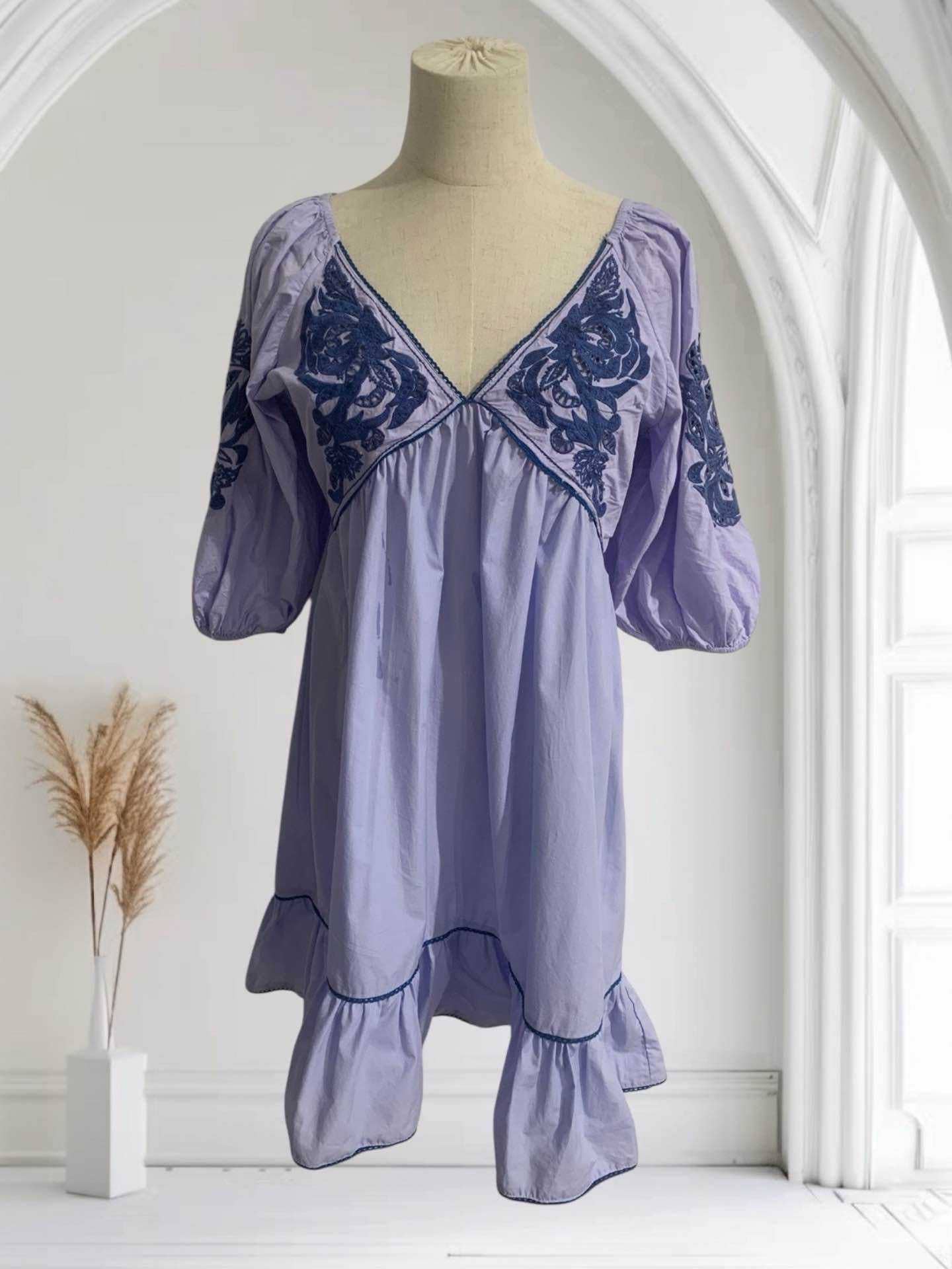 SWEET MAGIC MODA Y COMPLEMENTOS - Vente Robe – femme - ROBE COURTE BOHO CHIC EN COTON BRODÉE0