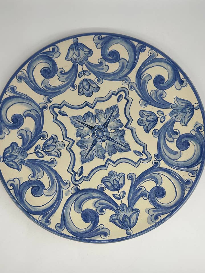 Serving Platter Diameter 37 cm Food-Grade Caltagirione Ceramic - Mykonos for wholesale by DD Ceramiche Siciliane