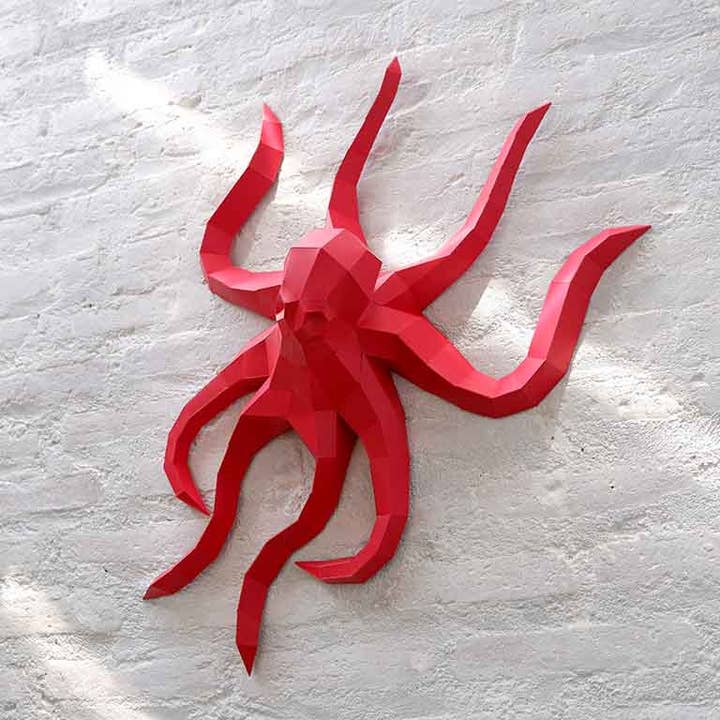 PAPERCRAFT WORLD - Wholesale Wall Accent - Octopus PaperCraft Origami Wall Art, 3D Wall Art4