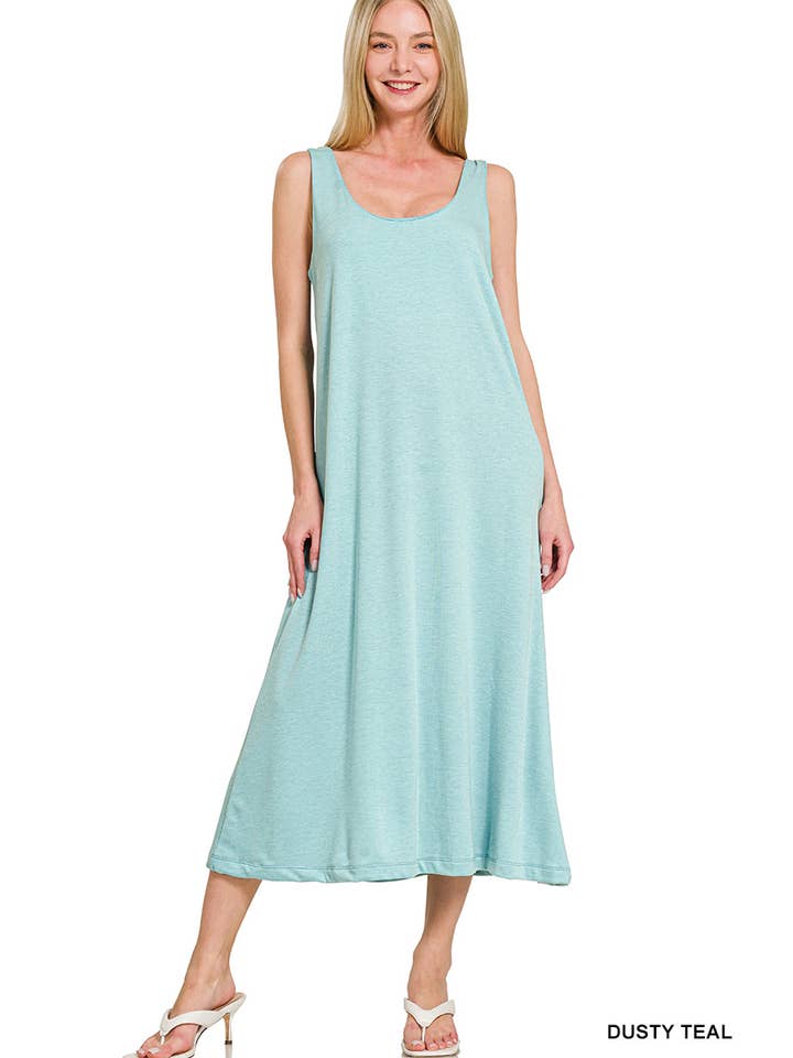 Vanilla Monkey - Wholesale Dress - Women's - French Terry Twisted Strap Maxi Dress