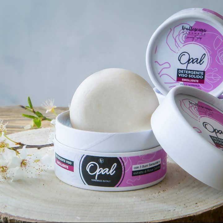 Detergente viso solido OPAL emolliente 45g, Bestseller per la vendita all'ingrosso da parte di Vallescura Handmade
