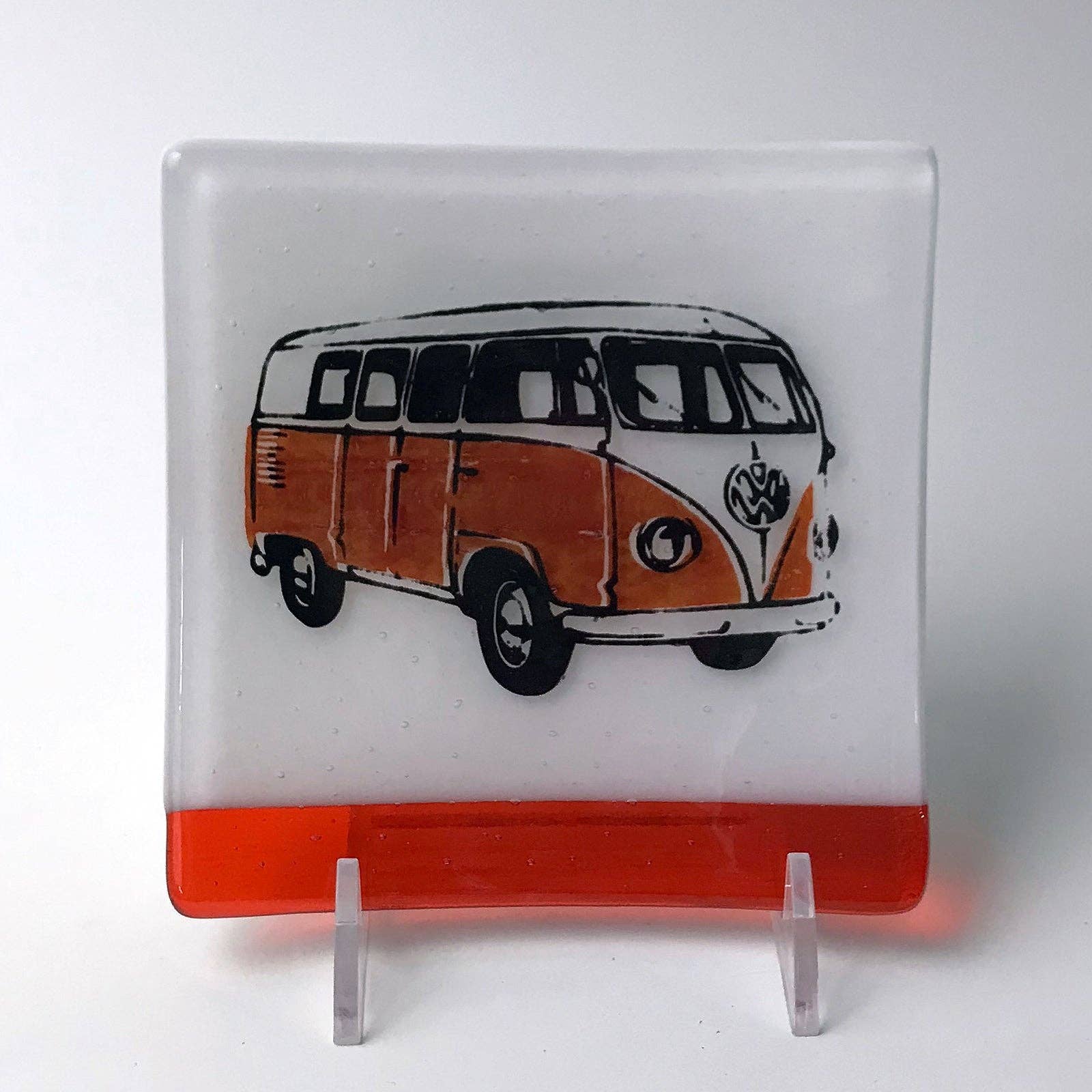 Kiku Handmade | Contemporary Fused Glass Home Goods - Wholesale Decorative Plate/Dish/Bowl - VW Van Fused Glass 4.5" Catch-all Dish2