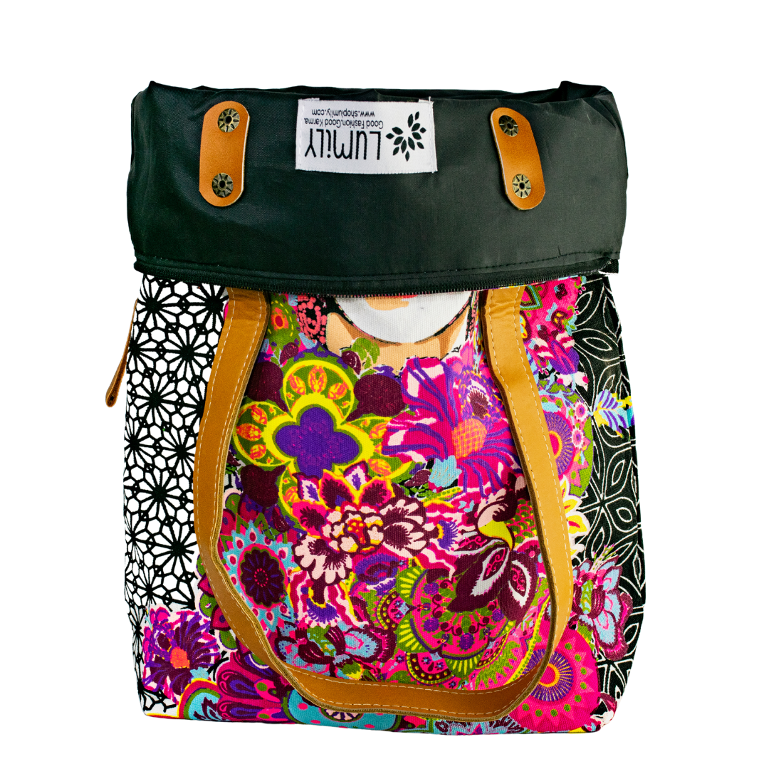 Lumily – Engroshandel Tote bag - Dame – Frida Kahlo Trykt Mulepose med Lynlås - Thailand6