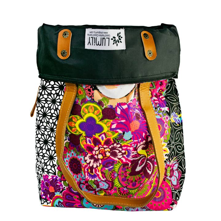 Lumily – Engroshandel Tote bag - Dame – Frida Kahlo Trykt Mulepose med Lynlås - Thailand6