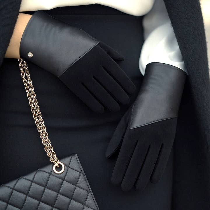 Allesco Inc. - Vente Gants – femme - Gants Club Rochelier en daim et cuir pour femmes, Touch5