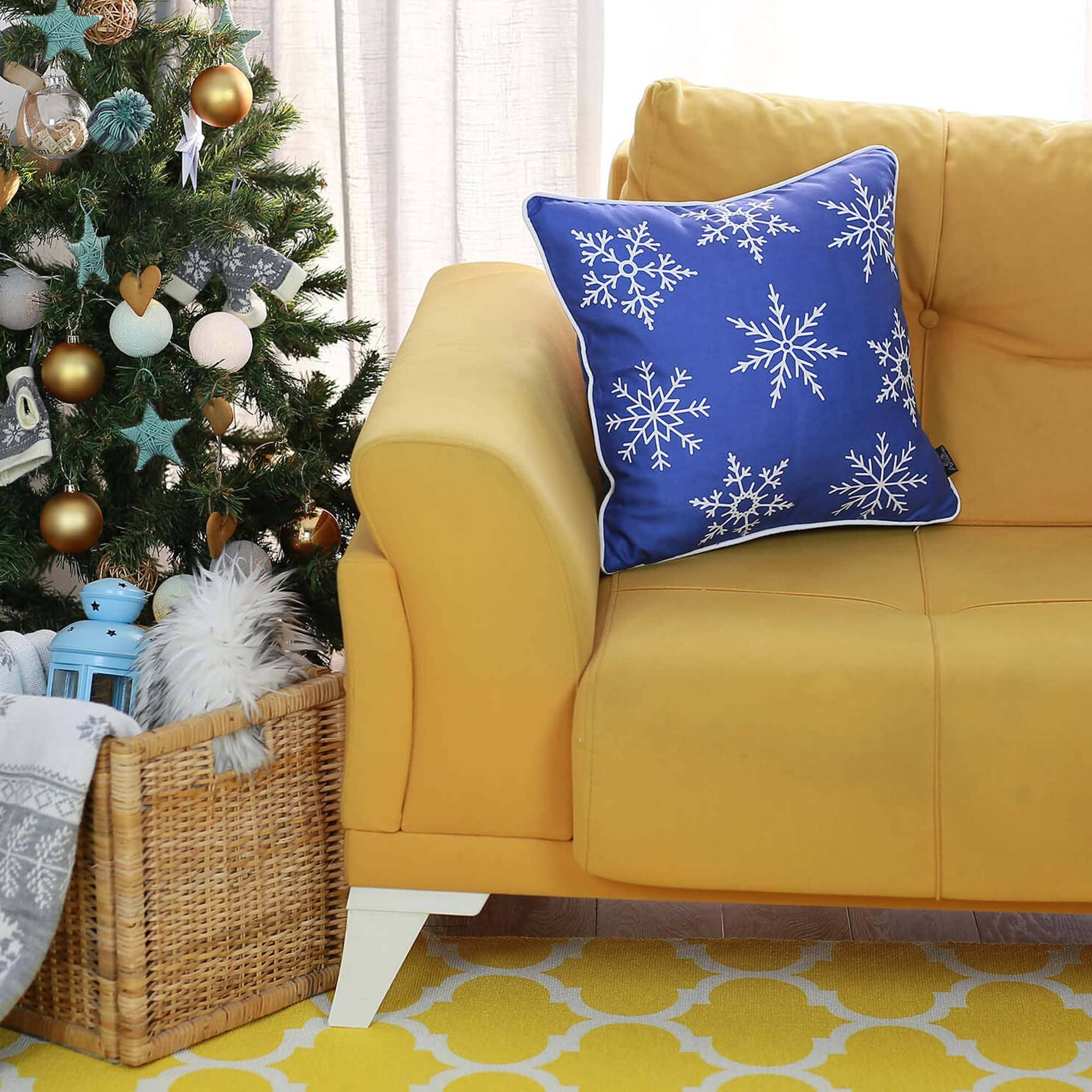 MIKE & Co.   NEW YORK - Vente Coussin décoratif - Coussin décoratif en flocons de neige de Noël 18 « x 18"2