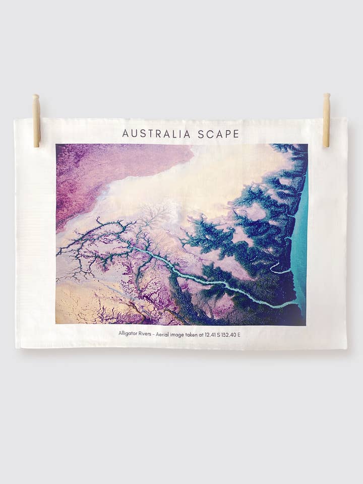 Alligator Rivers tea towel for wholesale by Australia Scape