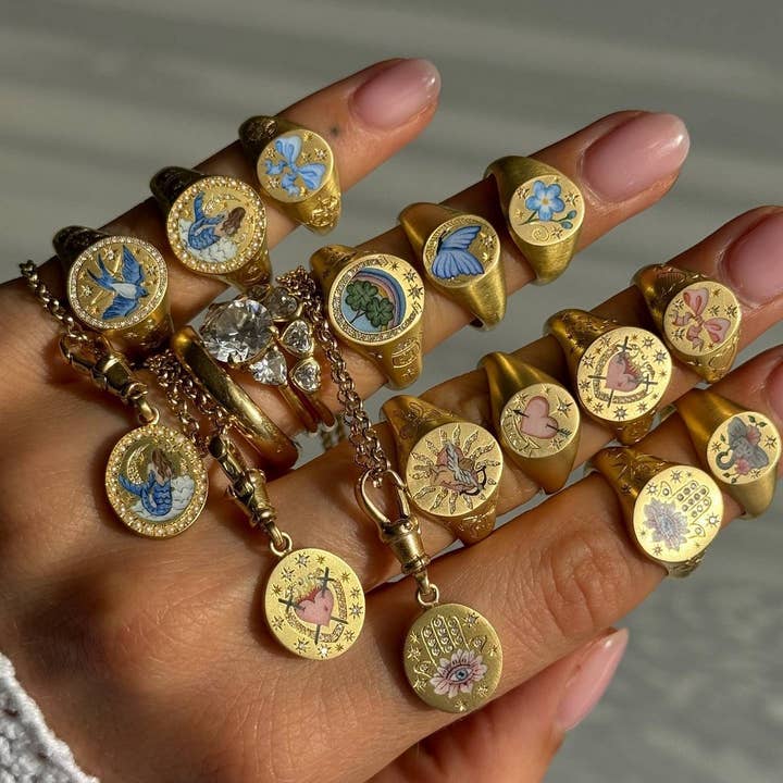 ACCITY - Wholesale Cocktail/Statement Ring - Stainless Steel Fashion Painted Rhinestone Ring_CWMM5706
