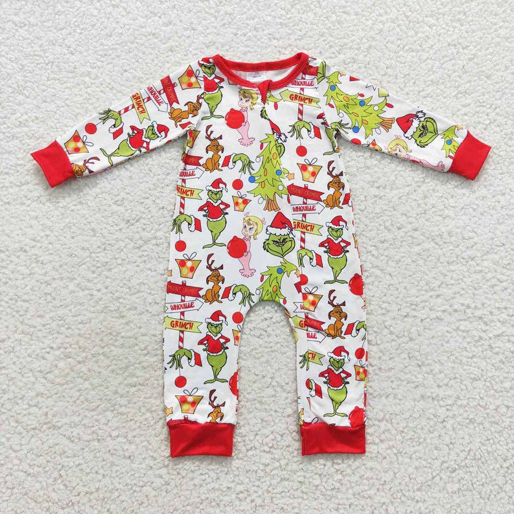Aier Wholesale - Wholesale Jumpsuit - Baby - Baby Boys Christmas Frog Zip Rompers