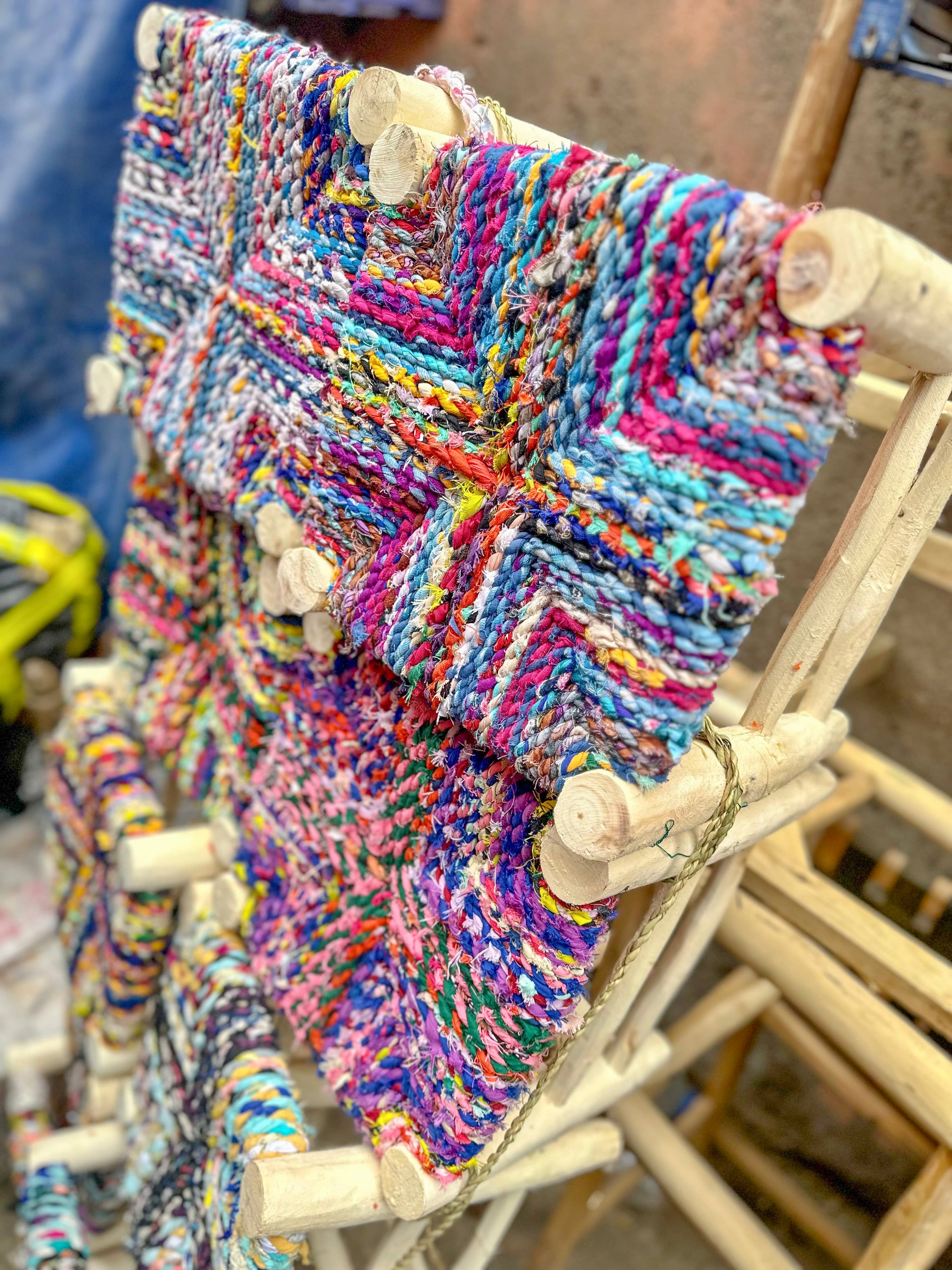 SOUK in the CITY - Wholesale Stool - Boucherouite Stools (set of 2)5