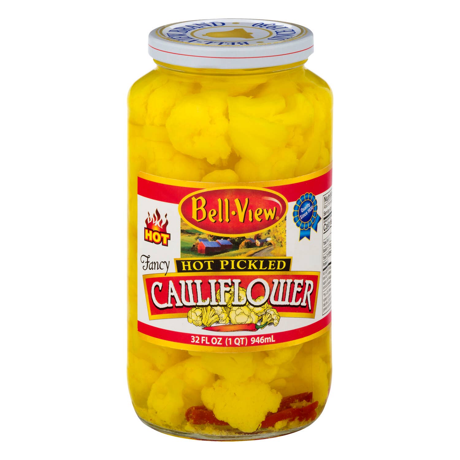Bell-View Brand Foods - Wholesale Pickled Vegetables - Hot Pickled Cauliflower 6/32oz.0