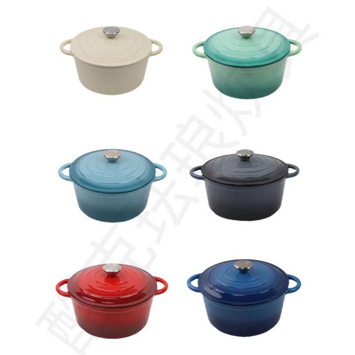 Pentola universale in ghisa smaltata a doppio manico per uso domestico, non rivestita, per fornelli a induzione. per la vendita all'ingrosso da parte di SAMA Homes