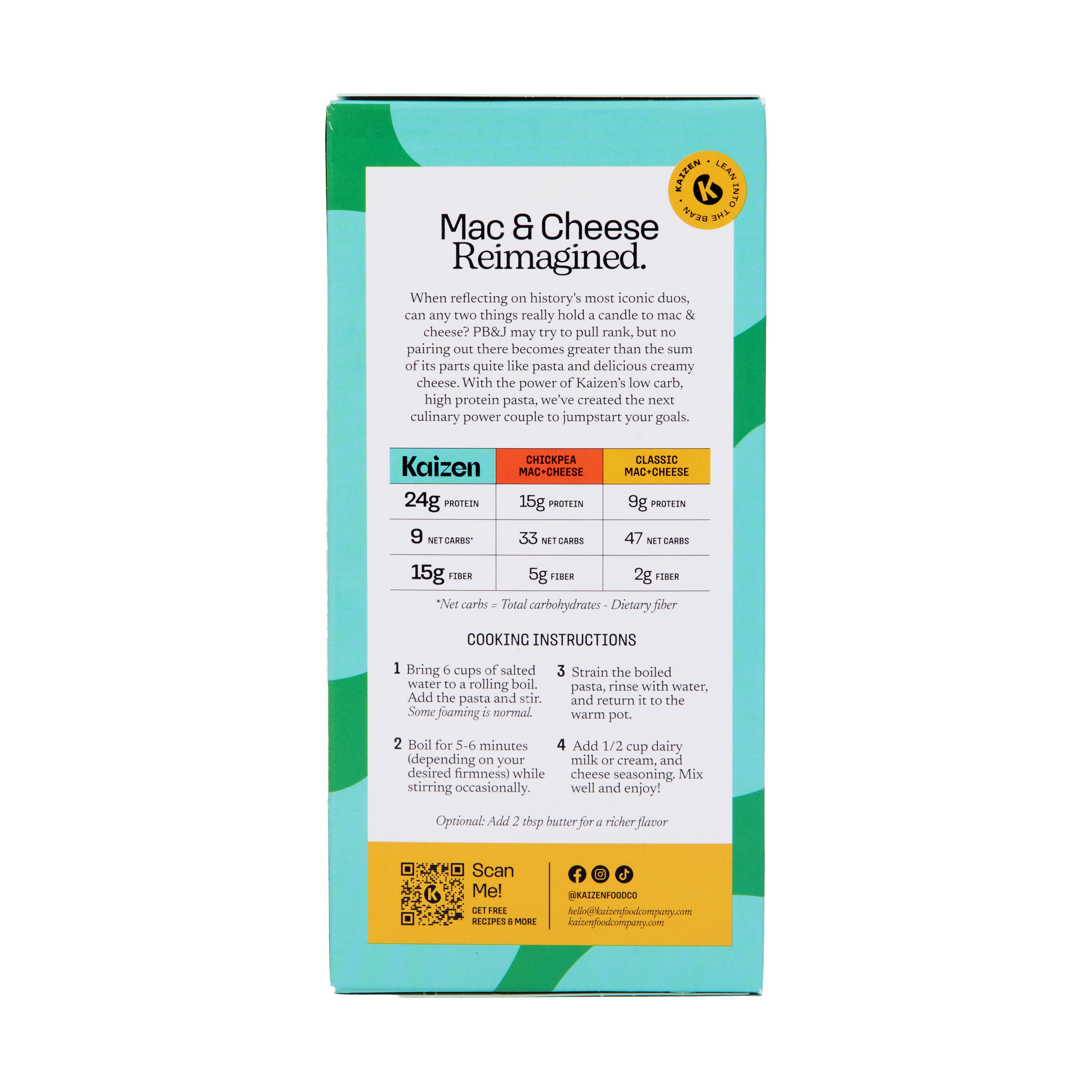 Kaizen Food Company - Wholesale Pasta - Kaizen High Protein (24g) White Cheddar Lowcarb Mac & Cheese1
