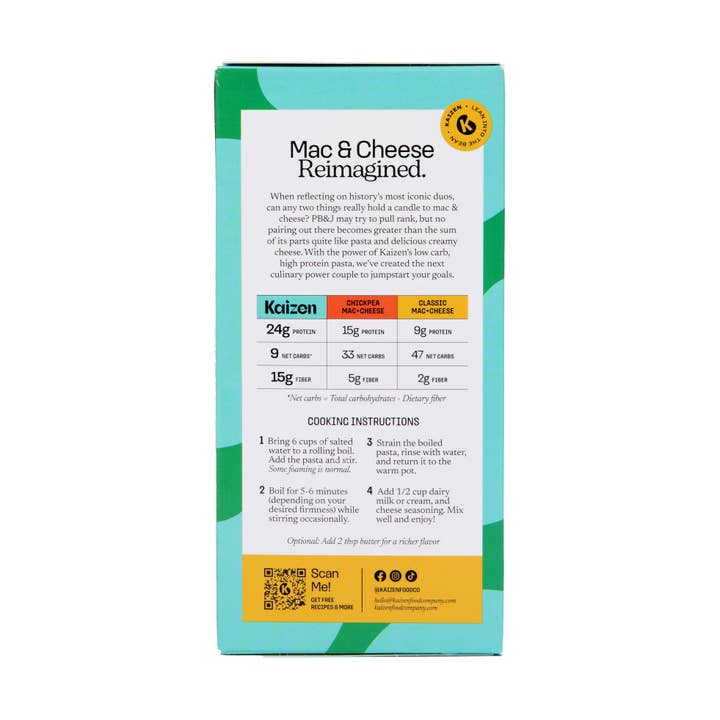 Kaizen Food Company - Wholesale Pasta - Kaizen High Protein (24g) White Cheddar Lowcarb Mac & Cheese1