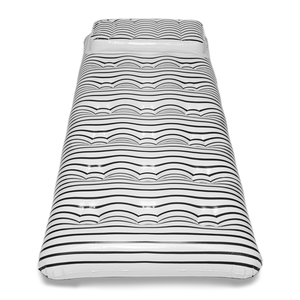 Black White Stripe Lounger Pool Float for wholesale on Faire1