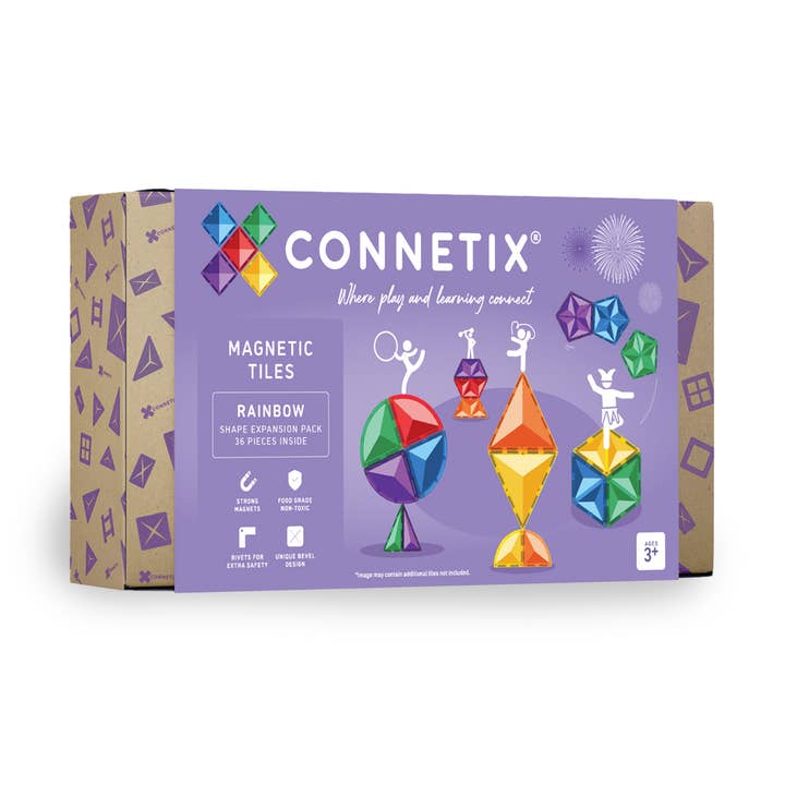 CONNETIX Rainbow Shape Expansion Pack, 36 Pieces for wholesale by CONNETIX