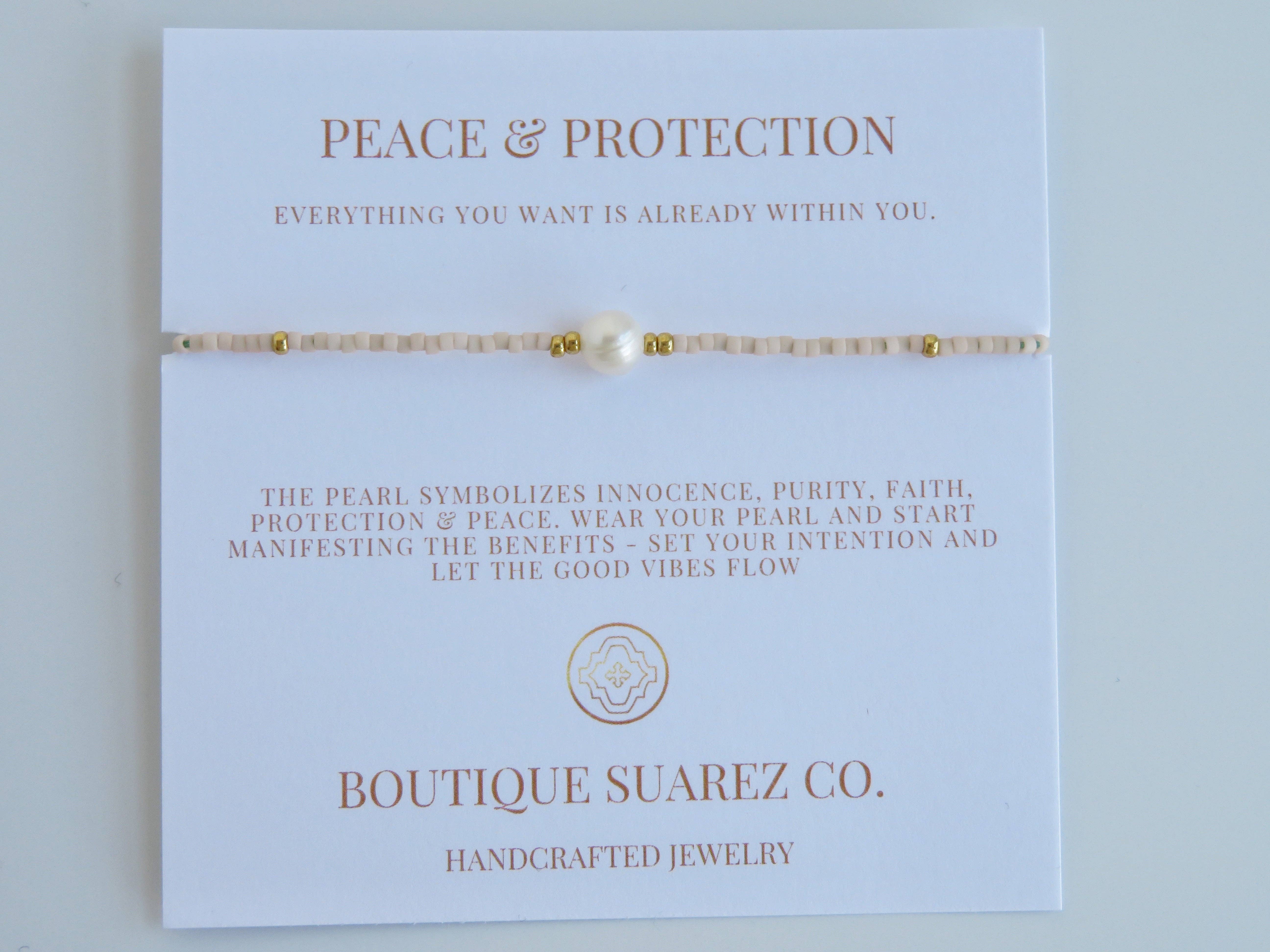 Boutique Suarez Co. - Wholesale Beaded Bracelet - Manifest Peace - Pearl Bracelet65