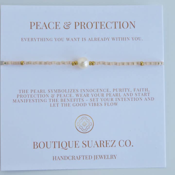 Boutique Suarez Co. - Wholesale Beaded Bracelet - Manifest Peace - Pearl Bracelet65