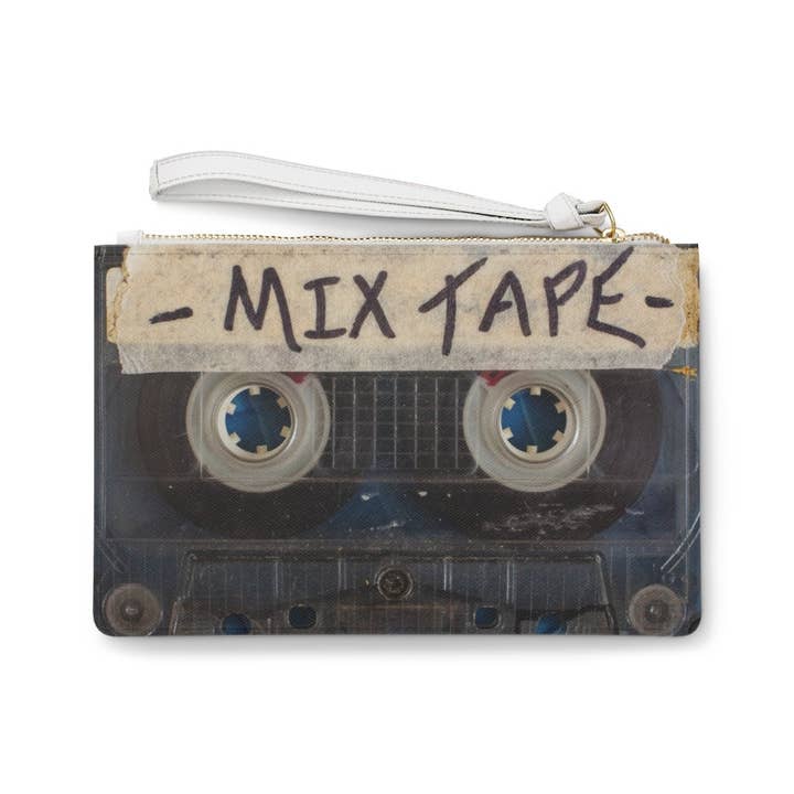 QuotesOn LLC - Wholesale Clutch Bag - Women's - Mix Tape Cassette Clutch Bag, Wristlet, Evening Bag, Vegan Leather Bag, Vegan Saffiano, 80s Handbag, Retro2