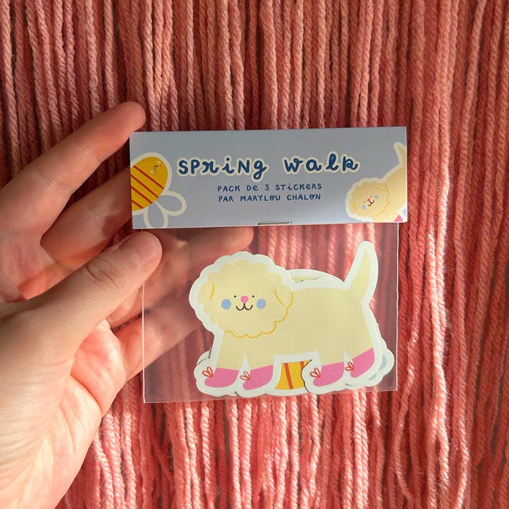 "Spring walk" holographic sticker pack for wholesale by Marylou Chalon