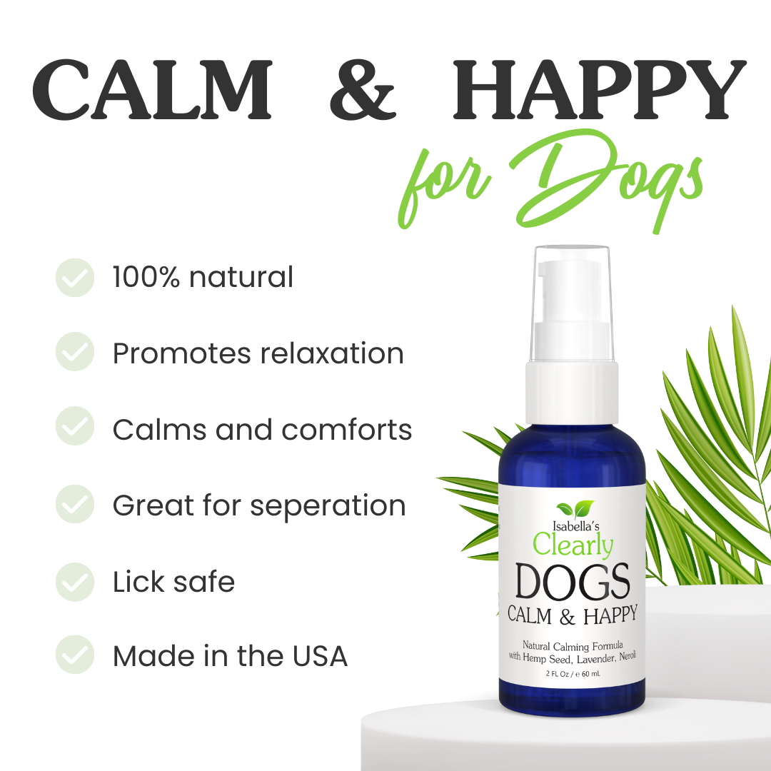 Isabella's Clearly - Wholesale Pet Spray - Dog - CALM & HAPPY, Calming Aromatherapy for Dogs with Hemp Oil2