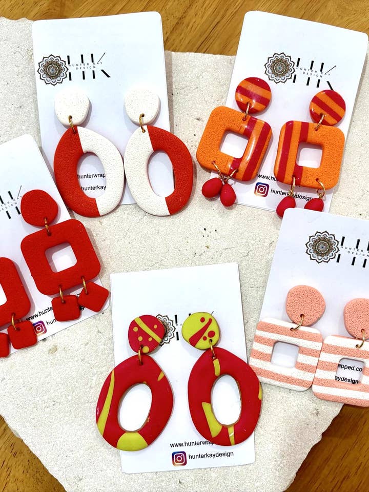 Bulk Buy x 5 Clay Dangle Earrings for wholesale by Hunter Kay Design